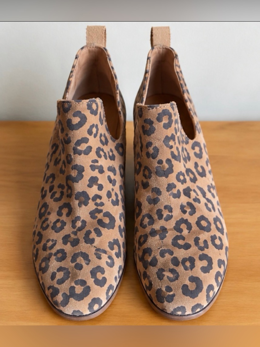 Toms Leopard Print Slip-On Mules in Tan and Black
